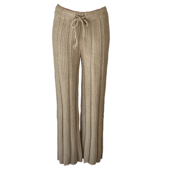 Solid Ribbed Blanket Pants in Taupe - Picture 1 of 4